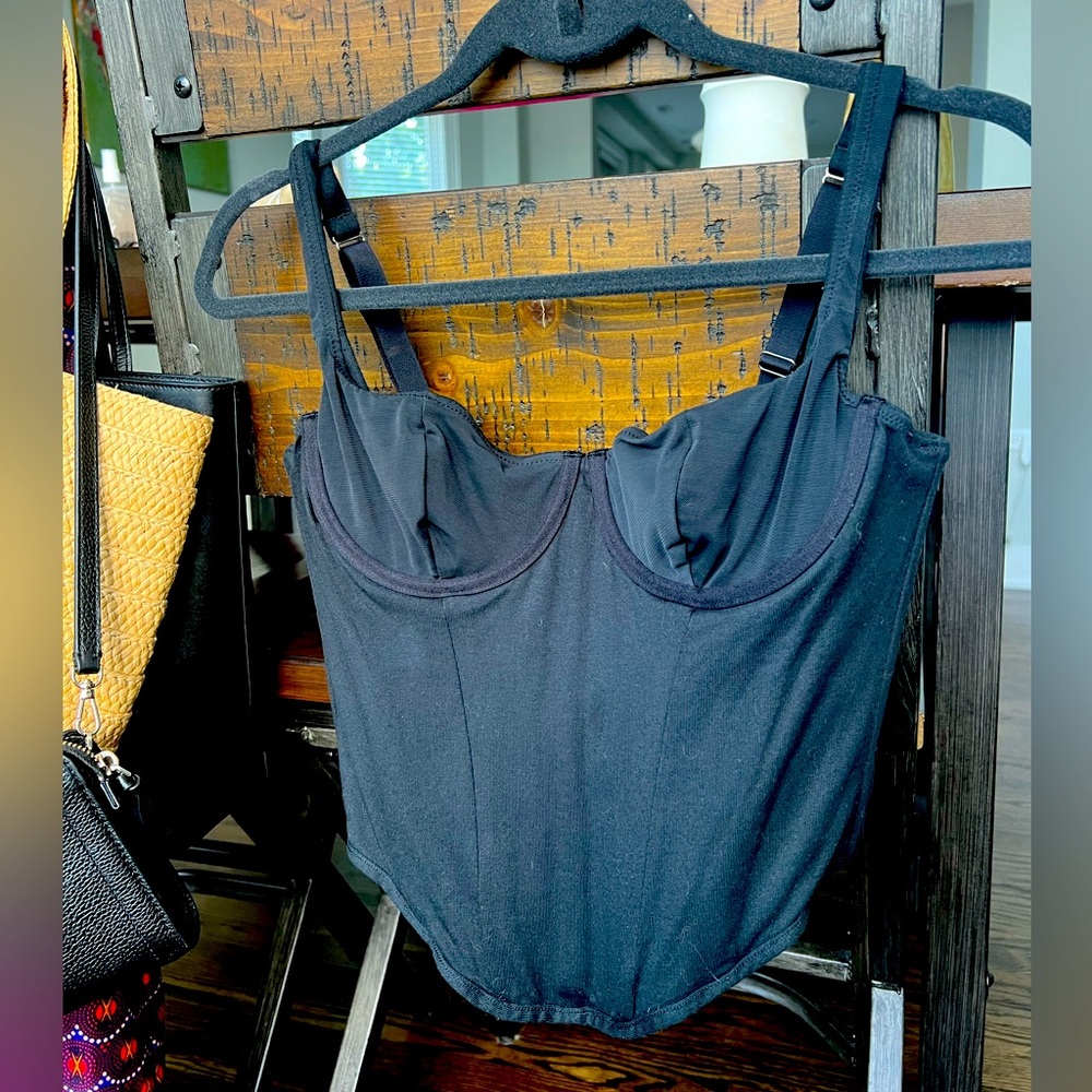 Skims NWT new with tags cotton corset top - soot color - medium